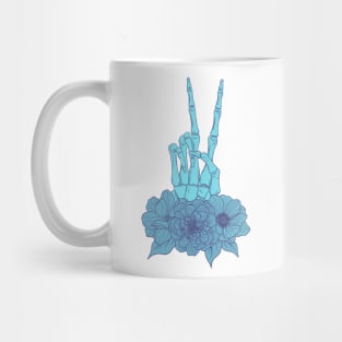 Blue hues skeleton peace Mug